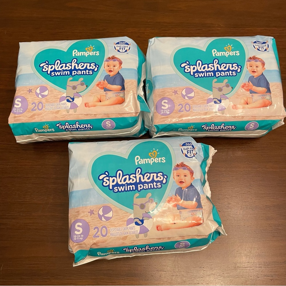 Pampers Splashers Swim Diapers Size SMALL 13-24 LB Disposable 60 Count